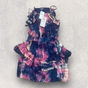 NWT Truly Me Dress Girls Size 16 Tie Dye Spaghetti Straps ( DEFECT)